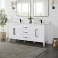 thumbnail image 3 of Laurel 72" Wood Vanity in White Calacatta White Quartz Top no Mirror, 3 of 13