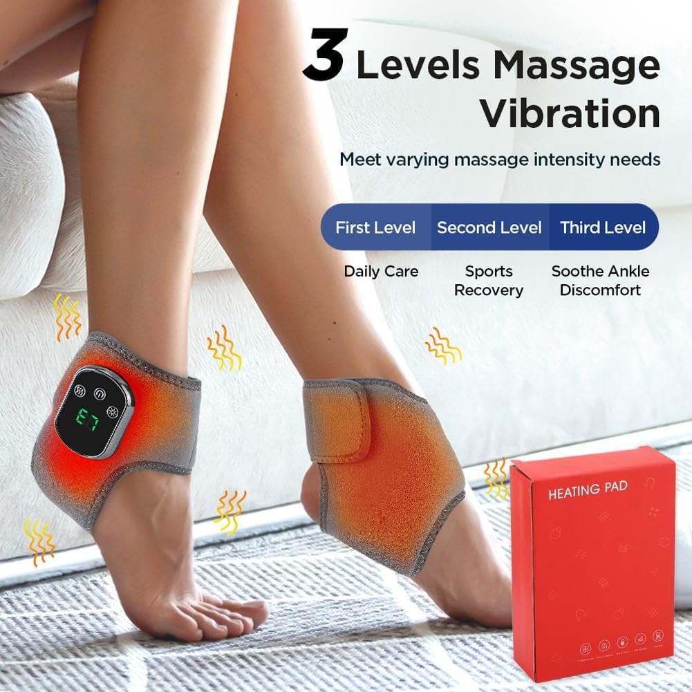 2026 Rechargeable Therapy Foot Massager, 3-in-1 Massage Wireless & Portable with 3 Vibration Mode, 5 Heat Leavel for Pain Relief & Relaxation (Grey 2Pcs)