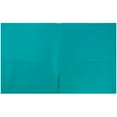 thumbnail image 2 of JAM Paper Plastic 2 Pocket School POP Folders, Teal Blue, 3/Pack, 2 of 4