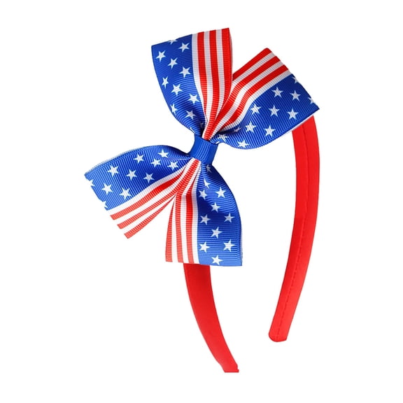 Elegant Bow Headband Hair Accessories for Girls with Red Blue White Design