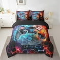 thumbnail image 2 of Erosebridal Video Game Bedding Sets Twin Size,Geometric Honeycomb Comforter Sets with Sheets,Gradient Gamepads Bed in a Bag Twin size,Lightweight Hexagon Room Decorative,Reversible,7-Piece, 2 of 6
