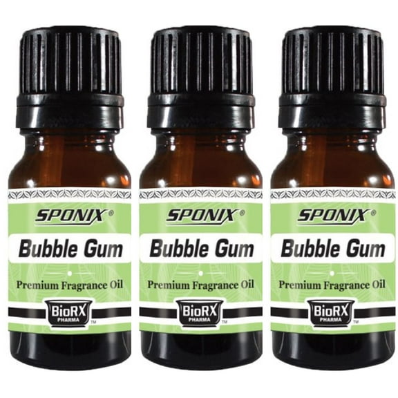 Bubble Gum Fragrance Oil 10 ml / 0.33 fl oz Aromatherapy - 100% Pure by Sponix Made in USA Pack of 3