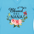 thumbnail image 4 of Inktastic Blessed to Be a Nana with Flowers Women's V-Neck T-Shirt, 4 of 5