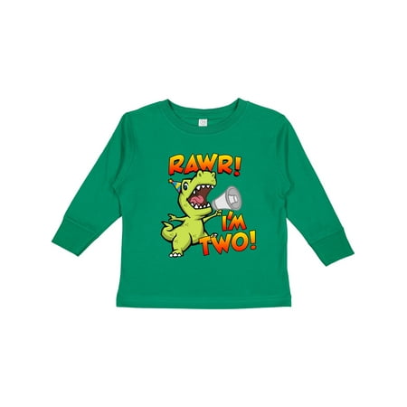 

Inktastic Rawr I m Two Dinosaur Gift Toddler Boy or Toddler Girl Long Sleeve T-Shirt