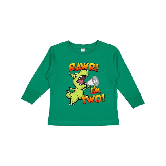 Inktastic Rawr I'm Two Dinosaur Boys or Girls Long Sleeve Toddler T-Shirt