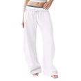 thumbnail image 2 of YOZGXEG Wide Leg Pants Women Women Wide Leg Interior Baggy Casual Barrel Elastic Waist Athletic Sweatpants White S-3Xl, 2 of 7