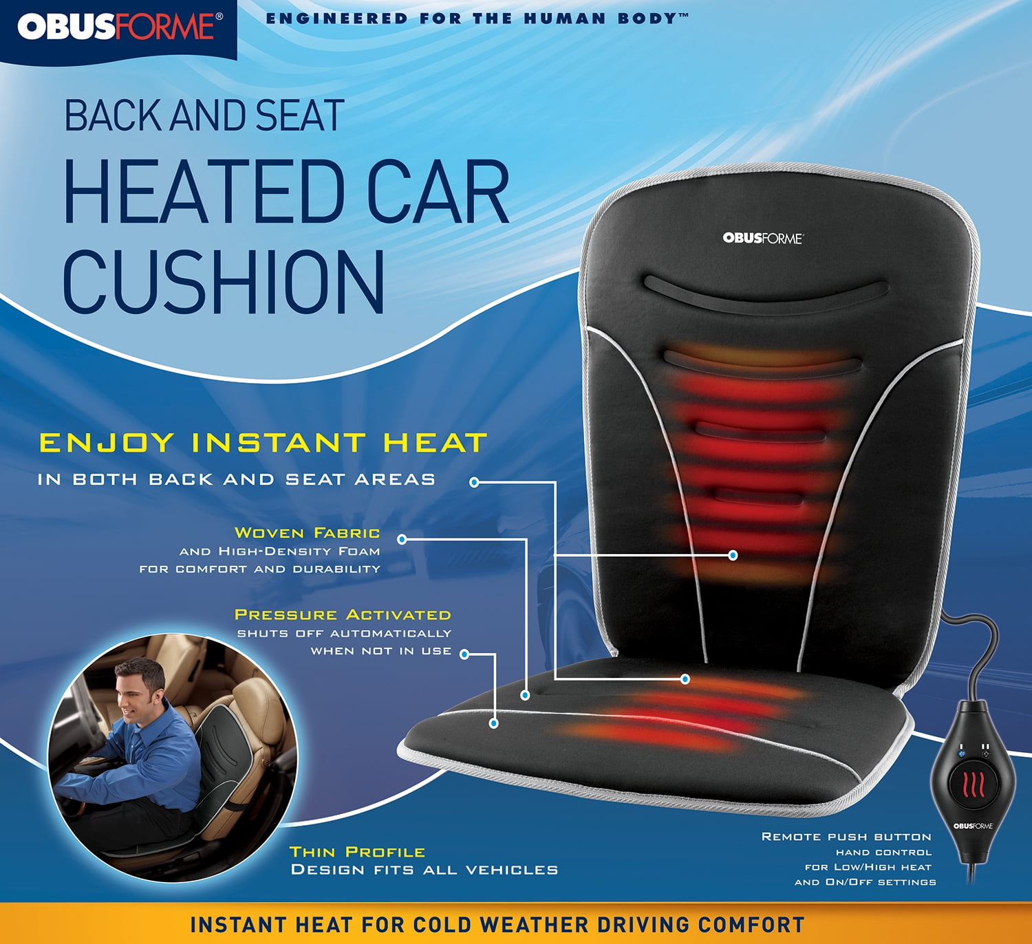 Back Seat Heated Car Cushion Obusforme Walmart