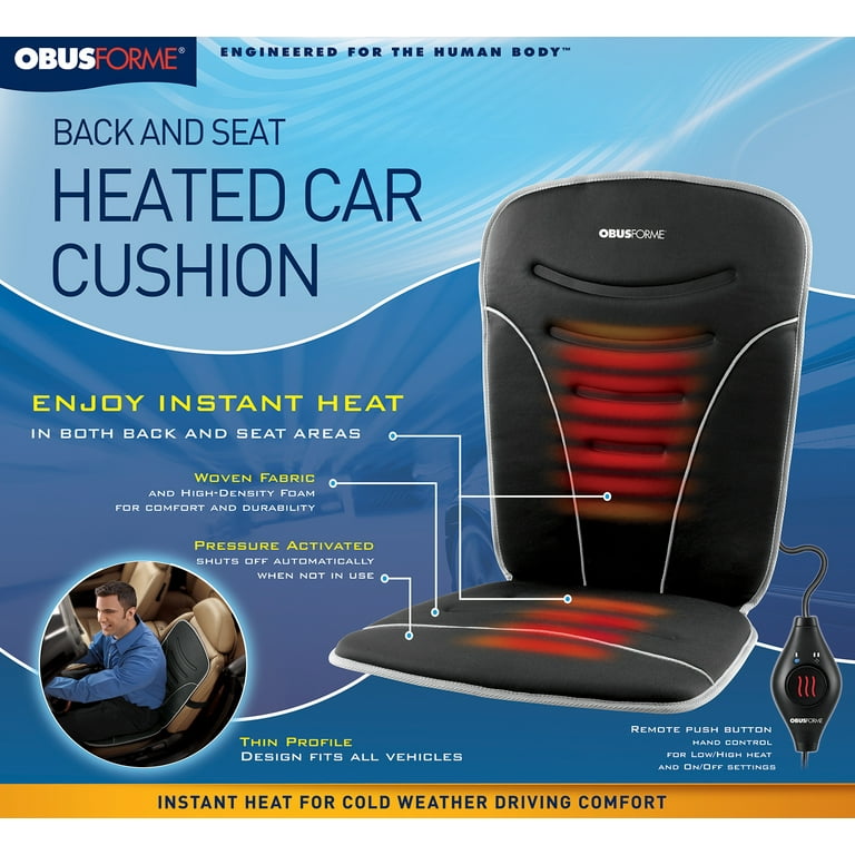 Back & Seat Heated Car Cushion Obusforme 