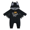 thumbnail image 3 of My First Halloween Baby Outfit Bat Hooded Romper Playsuit Jumpsuit Black, 3 of 9