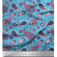 thumbnail image 1 of Soimoi Satin Silk Fabric Artistic Paisley Print Fabric by The Yard 42 Inch Wide, 1 of 1