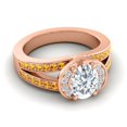 thumbnail image 3 of 2.35 Carat Natural Diamond Citrine Gemstone Charming Bridal Ring for Ladies Solid 14K Rose Gold Size 10.5 by Diamond-Capitals, 3 of 8