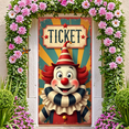thumbnail image 3 of Cartoon Clown Ticket Banner Circus Clown Event Decor for Birthday Celebration Kids Party Indoor Decoration, 3 of 9