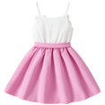 thumbnail image 3 of IPIO Girls Pink and White Spaghetti Strap Party Dress with 3D Flower Appliques and Bow, 3 of 8