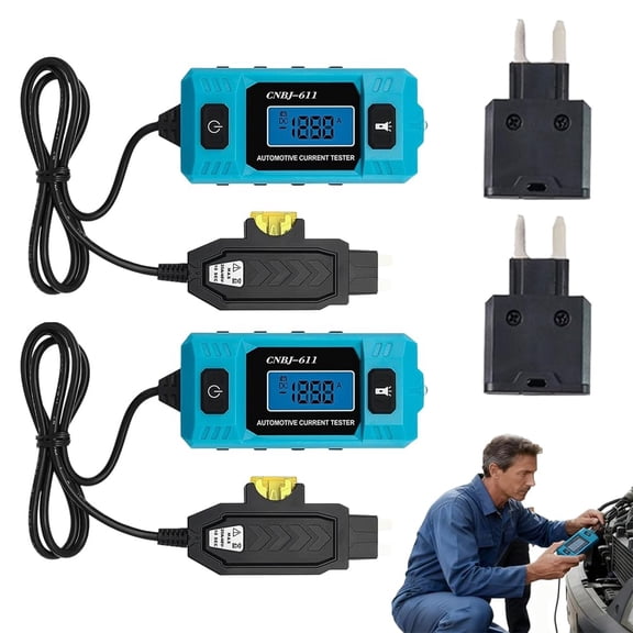 2026 Automotive Circuit Fault Probe Tester, 20A 48V Car Relay Fuse Blade Checker High Precision, 2-in-1 Portable Current Waterproof Diagnostic Tool with LED Display Lighting for Vehicle (2pcs)