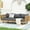Teak, variant on Wood Daybed For 3 Seaters With Arms - Cushions Water- Upholstery Slat Paneled 67.5"w X 32"d 23.72"h Seater , Panel Seat 69.27” W 31.52” D 23.72” H