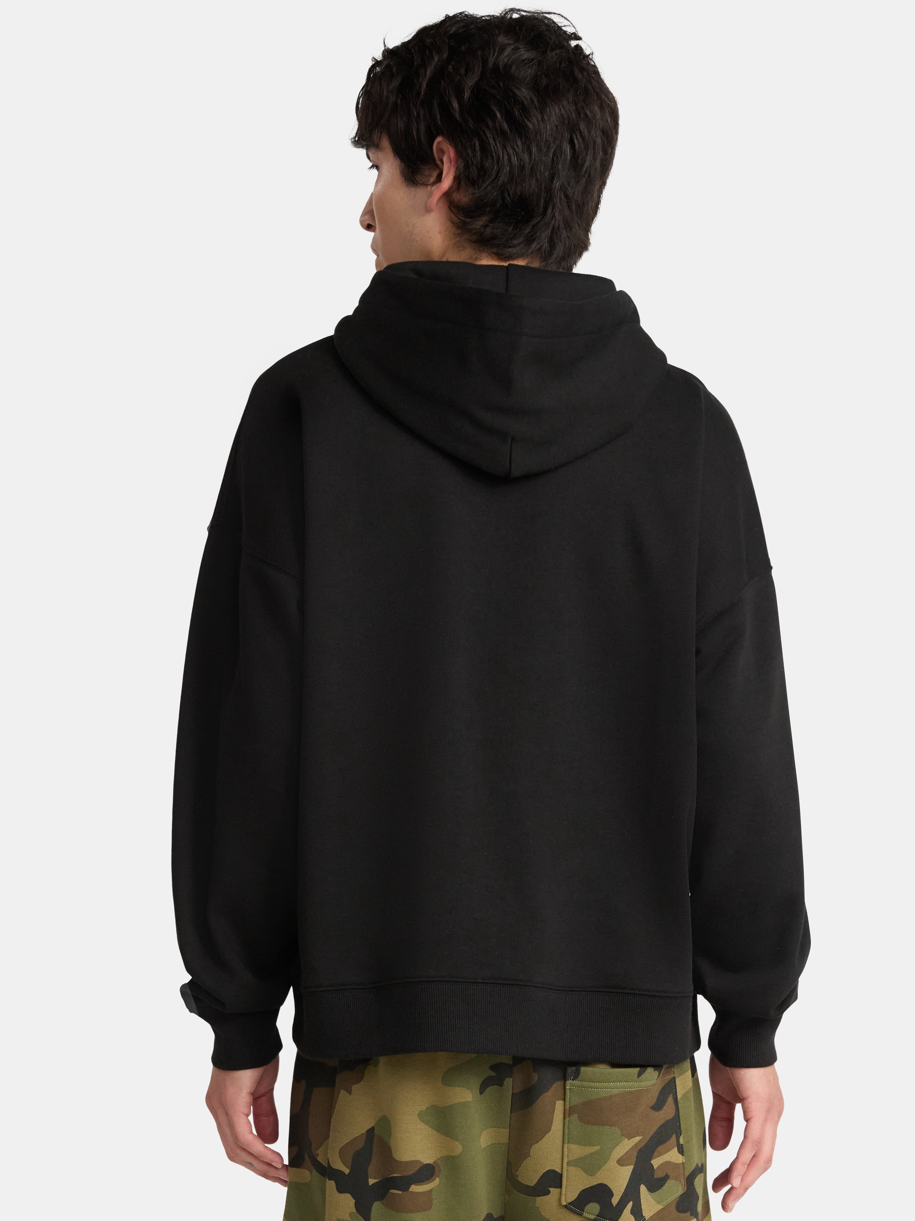 No Boundaries Boxy Fit Cropped Sweatshirt Hoodie, Men's & Big Men's