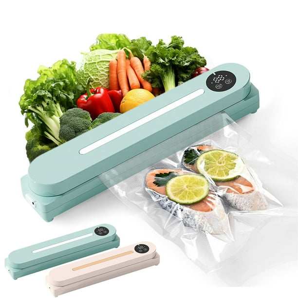 Máquina de sellado al vacío Ahorrador de alimentos húmedos y secos | Sistema de sellado automático con 10 bolsas | Diseño compacto de ABS | Conservación y almacenamiento prolongado de alimentos |