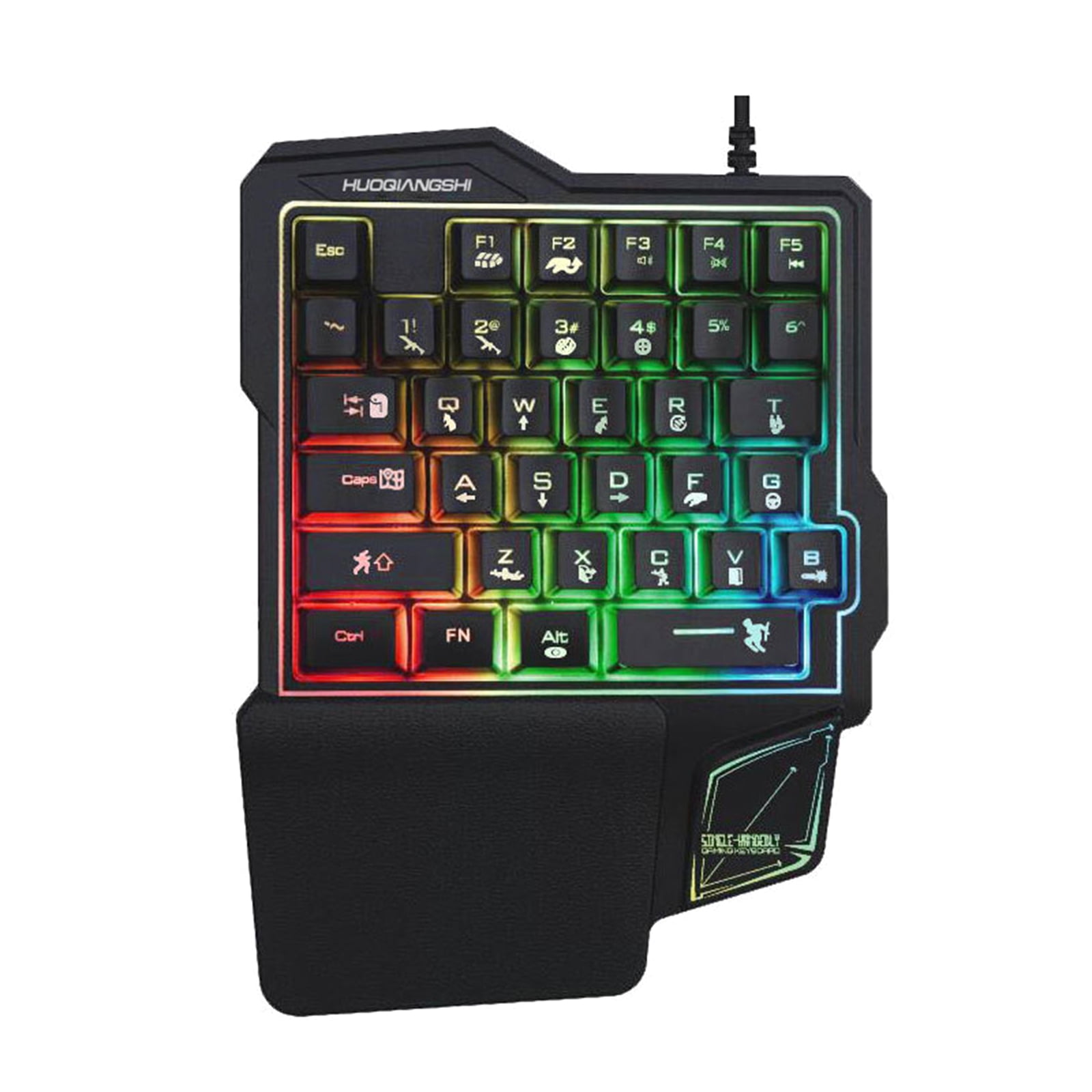 One-Handed Mechanical Gaming Keyboard RGB Backlit Portable Mini Game ...