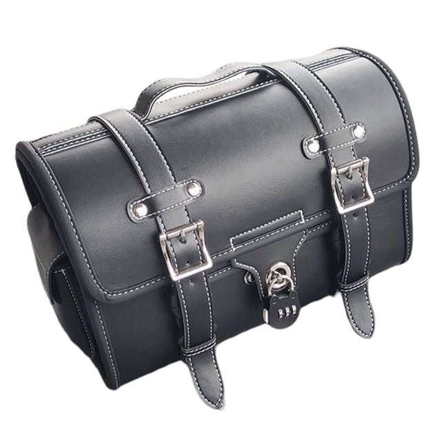 jinwen Sac de Rangement Rétro Multifonctionnel pour Moto avec Fermeture Éclair Noir