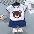 thumbnail image 1 of Conjuntos de ropa para niños y niñas, Top y pantalones cortos, 2 piezas, verano, algodón qym unisex, 1 of 2