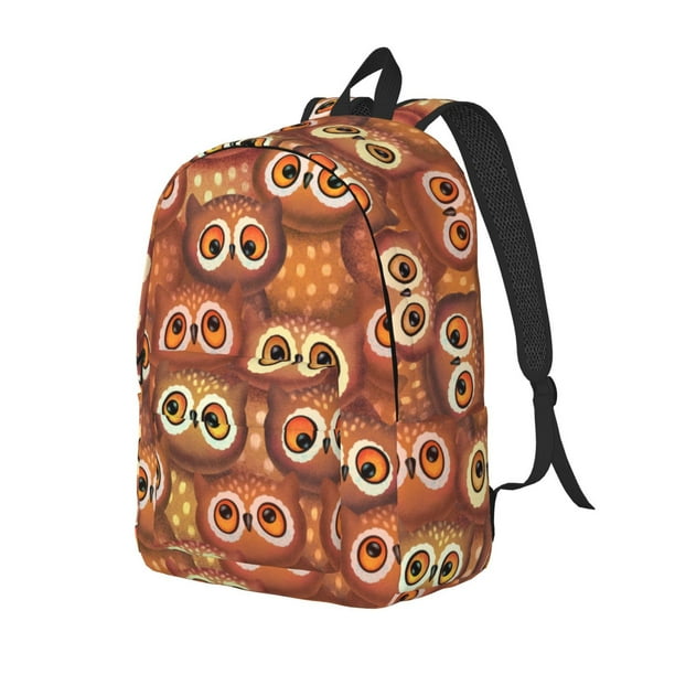 Easygdp Brown Owl Mochila de Lona Resistente para Laptop, Compatible con Laptops de 15 a 17 pulgadas, Ideal para Escuela, Trabajo y Viajes-Medium