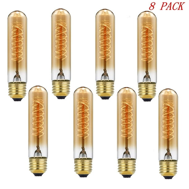 T10 40W Vintage Antique Light Bulbs, Warm White, E26 E27 Base Edison