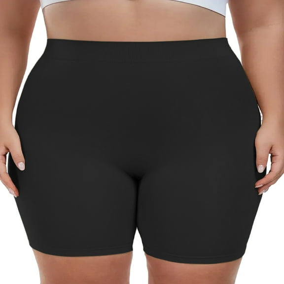 Vloges Women's Plus Size Black Thigh Shaper, Vacation Loungewear