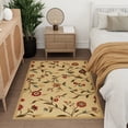 thumbnail image 5 of Ottomanson 2'7" x 5' Area Rug – Non-Slip Low Pile Stain Resistant Rug for Bedroom & Entryway, Floral Beige, 5 of 7