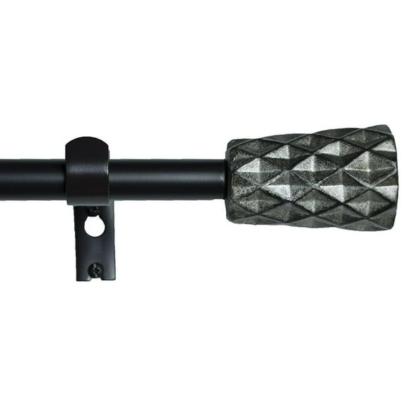 Urbanest 3/4" Diameter Truss Drapery Rod, 28" to 48", Black With Silver