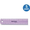 Westcott Jeweltone Plastic Ruler, 12", Assorted Transparent Colors, 5 Pack