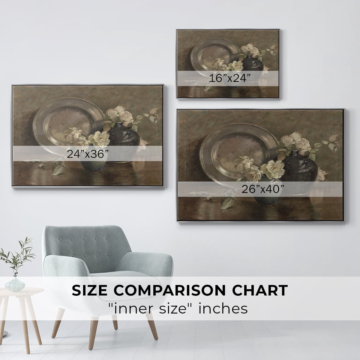 Vintage Botanical Print-XXXIV By Wexford Home Framed in Silver Wood Gallery Wrapped Canvas 17 in. x 25 in.