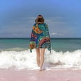 thumbnail image 6 of PHYHOO Bohemian Floral Patterns Beach Towel, Sand Free Microfiber Beach Blanket, Quick Dry Absorbent Bath Towels for Swimming Pool, Camping, Picnic, Yoga Gym Sports 30x60in, 6 of 8