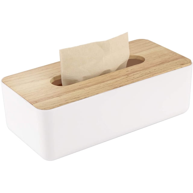Caja de pañuelos de madera para pañuelos faciales de papel desechables, caja de pañuelos rectangular de madera para almacenamiento en tocador de baño, encimera, tocador de dormitorio, mesita de noche, escritorio Sailing Electrónica