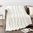 thumbnail image 2 of BEDELITE Fleece Throw Blanket for Couch – 3D Ribbed Jacquard Fuzzy Blanket 50x60 inches, 2 of 6