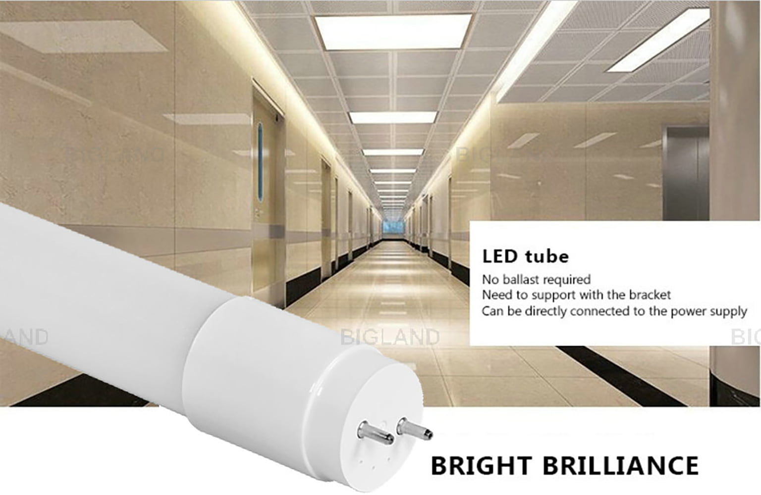 25 Pack 18W T8 led fluorescent tube light 4ft 1.2m cool white 6500K Light  Bulb 