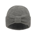 thumbnail image 6 of LYHaoo Winter Baby With Bow Knitted Soft Warm Yarn Hat For Infant Girls And Boys Cute Outfit Knit Caps,Gray, 6 of 6