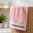 thumbnail image 6 of Unique Bargains 29" x 13" Floral Decorative Absorbent Hand Towels Pink 2pk, 6 of 7