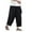 Black, variant on Men's Breathable Ice Silk Loose Leg Pants Summer Thin Cropped Trousers, Nylon & Spandex, for Casual Wear, Multiple Sizes