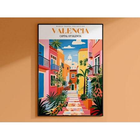 Valencia Print, Valencia Travel Poster, Spain Wall Art, City Poster, Colorful Wall Art, Trendy Wall Art, Gallery Wall Prints, Valencia Spain Wall Art, Modern Wall Decor For Living Room, 8x12 UNFRAMED