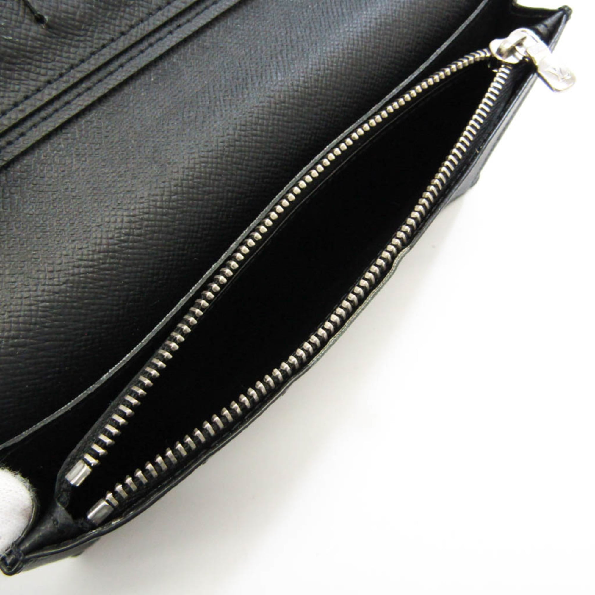 Authenticated Used Louis Vuitton Taiga Zippy Organizer NM M30056 Men's Taiga  Leather Long Wallet (bi-fold) Noir 