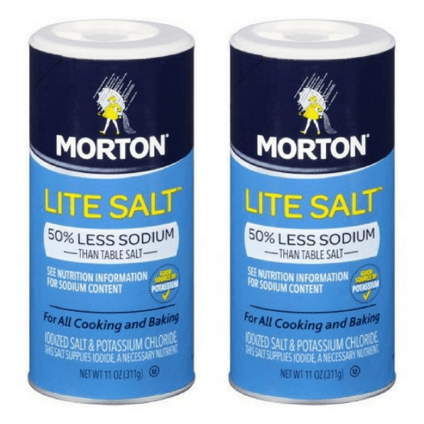 Morton Lite Salt, With Half The Sodium Of Table Salt, 11 oz (2pack)