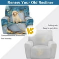 thumbnail image 4 of Jiueut Blue Golden Marble Print Recliner Chair Covers, Soft Sofa Slipcover Breathable Reclining Chair Covers with Storage Pockets for Home Use, 4 of 7