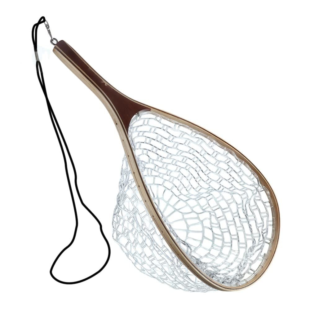 Hellone Fly Fishing Landing Net, Fishing Net for Trout, Bass, Wooden