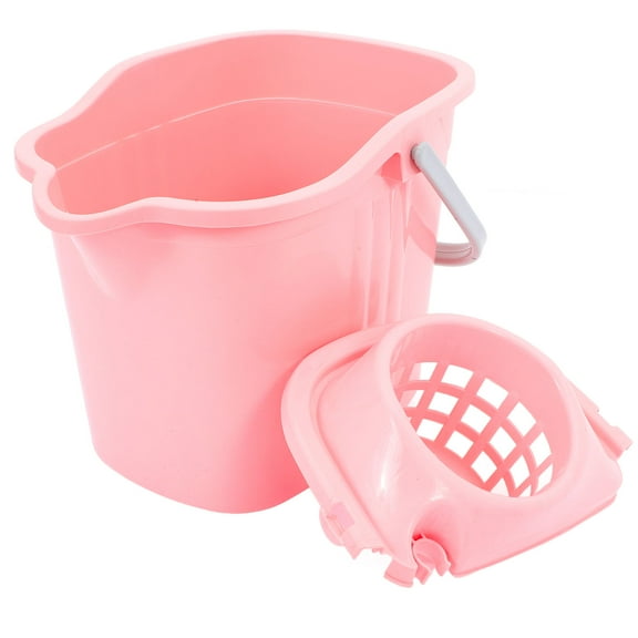 BESTYASH Home Cleaning Bucket Plastic Mop Bucket Pink for Household Floor Maintenance 1Set