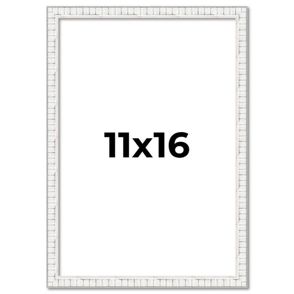 11x16 Frame White Real Wood Picture Frame Width 0.75 inches | Interior Frame Depth 0.5 inches |