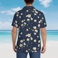 thumbnail image 3 of Lsque Daisies Flowers pattern Hawaiian Shirt for Men, Unisex Summer Beach Casual Short Sleeve Button Down Shirts-Small, 3 of 9
