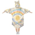 thumbnail image 2 of FORMRS Wearable Blanket Hoodie with Sleeves for Kids Cozy Flannel Sweatshirt, Purple Rainbow Clouds, 2 of 7