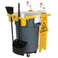 thumbnail image 2 of Rubbermaid Brute 44 Gallon Gray Round Trash Can with Rim Caddy and Dolly, 2 of 5