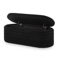 thumbnail image 7 of Nmkwnr Oval Storage Ottoman with Safety Hinge, Upholstered Fabric Storage Bench for Bedroom, Living Room, Entryway, Black, 7 of 7