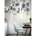 thumbnail image 4 of Blue Brown Spring Floral Sheer Curtains 63 Inch Length 2 Panels Set, Watercolor Summer Botanical Voile Window Treatment Rod Pocket Curtains Sheers Drapes for Bedroom/Living Room/Kitchen 52x"63"x2, 4 of 7